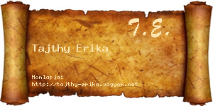 Tajthy Erika névjegykártya